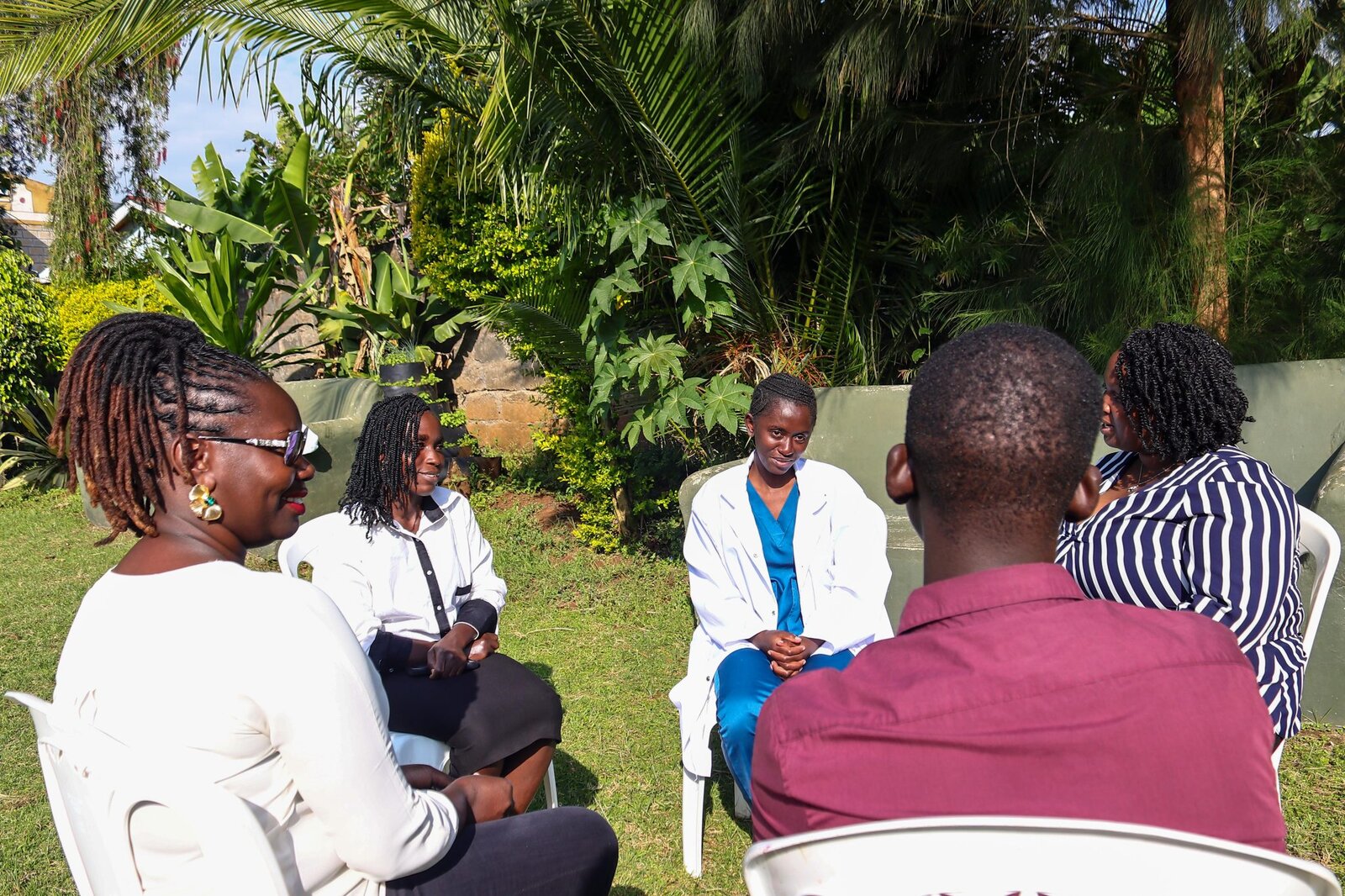The Gapra Wellness Centre team in a group counseling session
